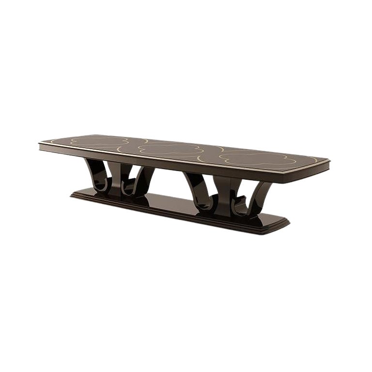 21st Century Carpanese Home Italia Table with Wooden Base Neoclassic, 6153 For Sale