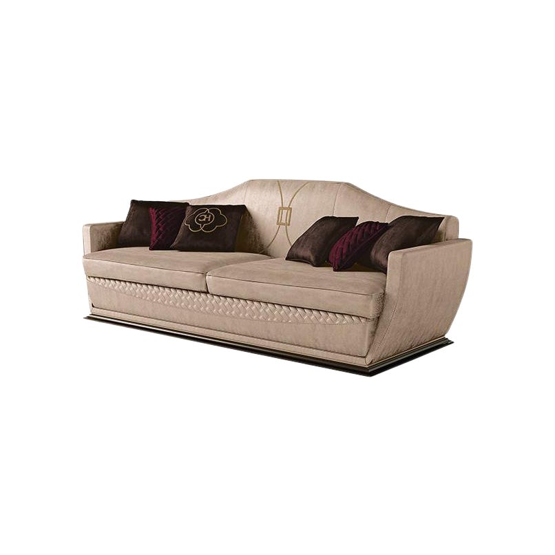 21st Century Carpanese Home Italia Sofa with Wooden Base Modern, 7039 For Sale