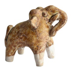 15th-16th Thai Antique Elephant-Shaped Pottery/ Sukhothai Era/ Southeast Asia