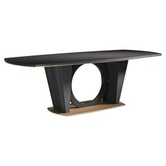 Table de style néoclassique Carpanese Home Italia du 21e siècle avec base en métal, 5713