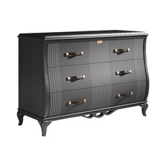 21st Century Carpanese Home Italia Chest of Drawers with Metal Neoclassic, 5771
