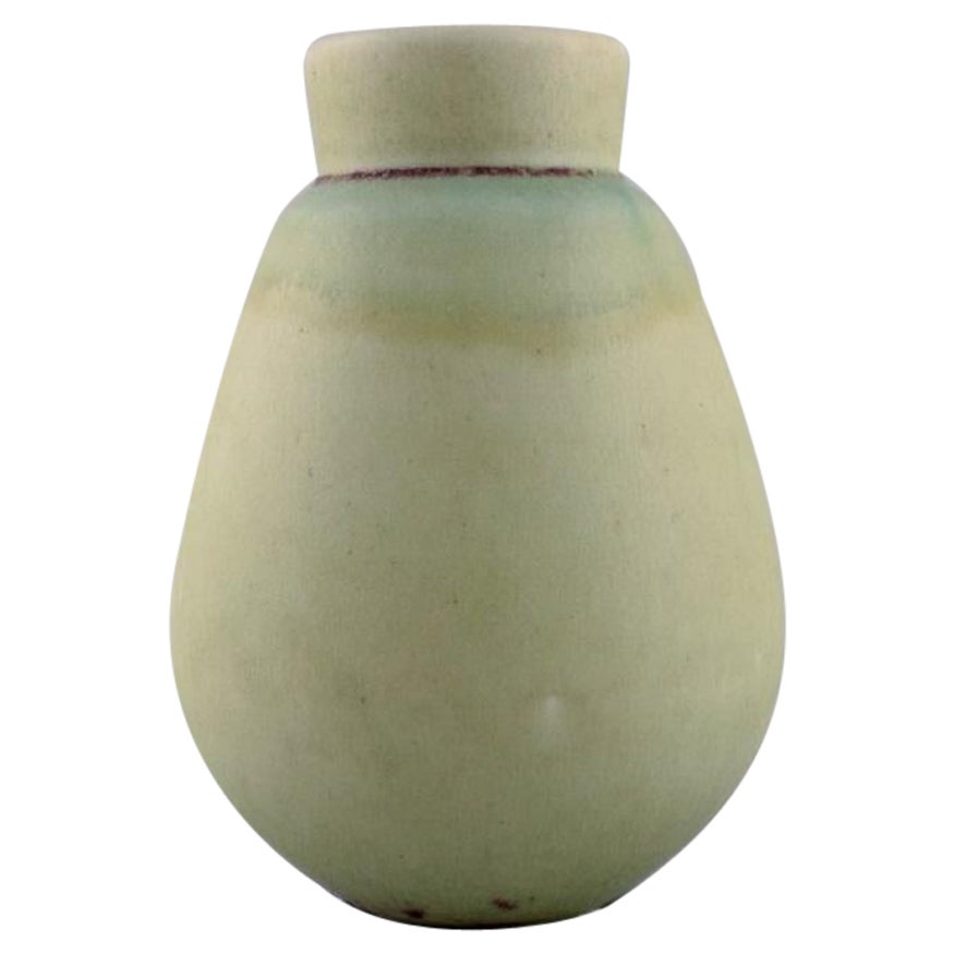 Saxbo Vase in Glazed Ceramics, Beautiful Glaze, Mid-20th C.