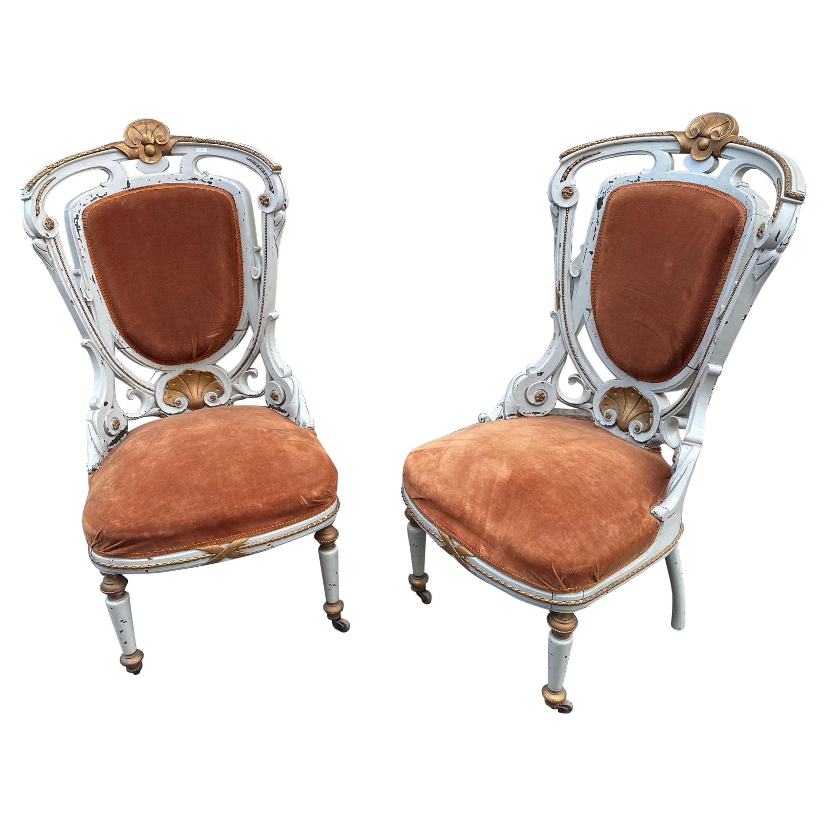 2 Art Nouveau Armchairs, circa 1900 For Sale