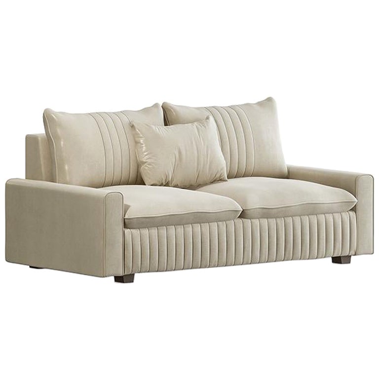 21st Century Carpanese Home Italia Sofa with Wooden Legs Modern, 7444 For Sale