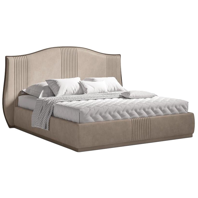 21st Century Carpanese Home Italia Upholstered Bed Neoclassic, 5789 For Sale