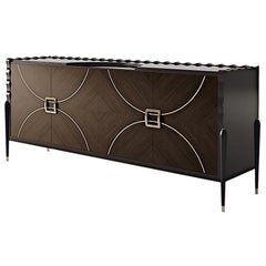 21st Century Carpanese Home Italia Sideboard with Metal Details Modern, 7002