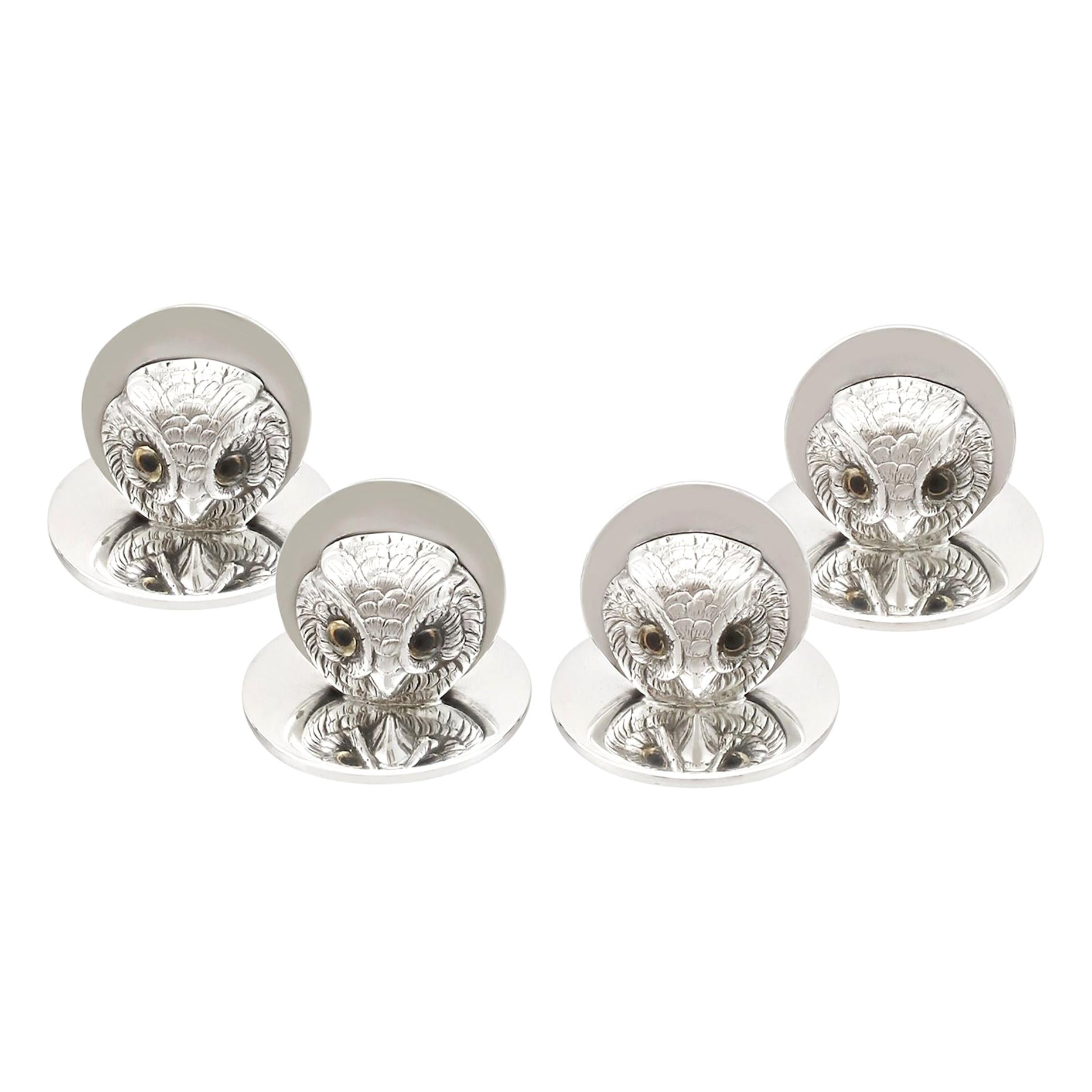 Portamenu e portacarte in argento sterling antico degli anni '20