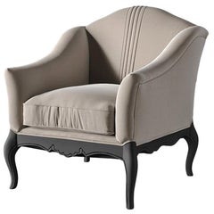 21st Century Carpanese Home Italia Armchair with Wooden Legs Neoclassic, 5937
