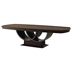 21st Century Carpanese Home Italia Table with Wooden Top Modern, 7005