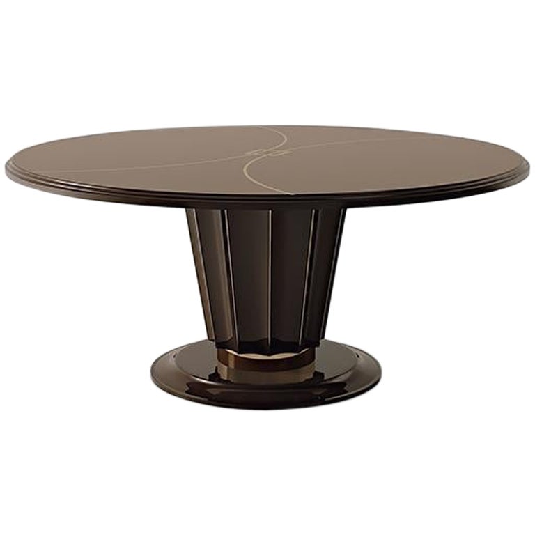 21st Century Carpanese Home Italia Table with Wooden Top Modern, 7006 For Sale