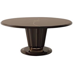 21st Century Carpanese Home Italia Table with Wooden Top Modern, 7006