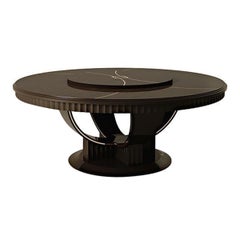 21st Century Carpanese Home Italia Table with Wooden Top Modern, 7010