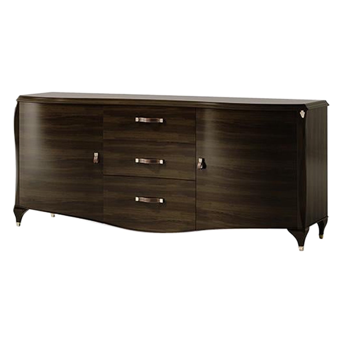 21st Century Carpanese Home Italia Sideboard with Metal Parts Neoclassic, 6602 For Sale