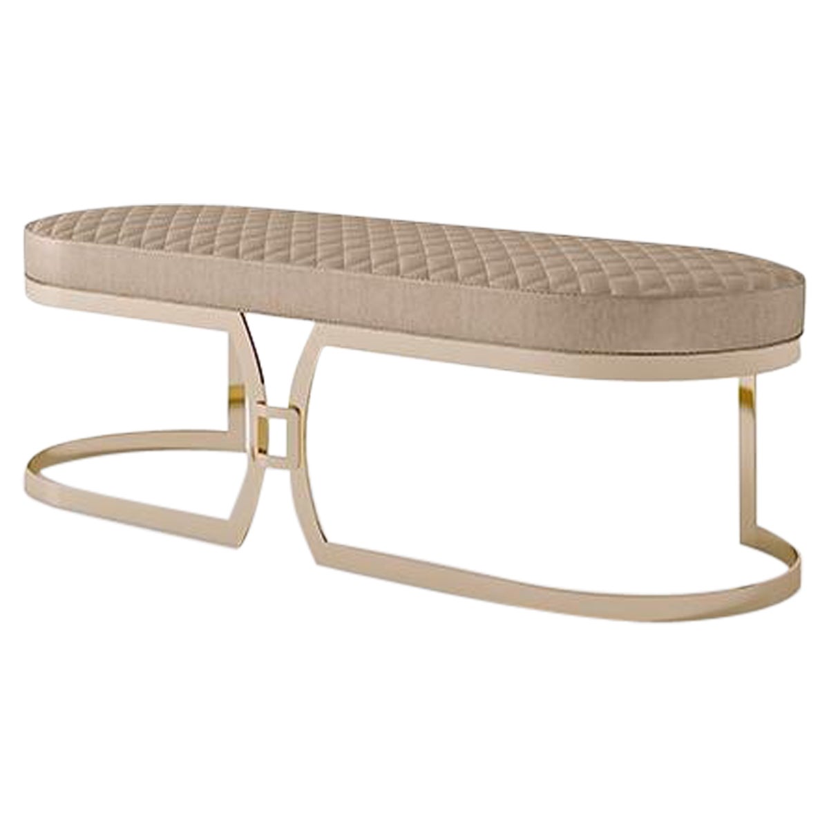 21st Century Carpanese Home Italia Bench with Metal Base Modern, 7087