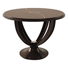 Table basse Carpanese Home Italia du 21e siècle avec base en bois moderne, 7013