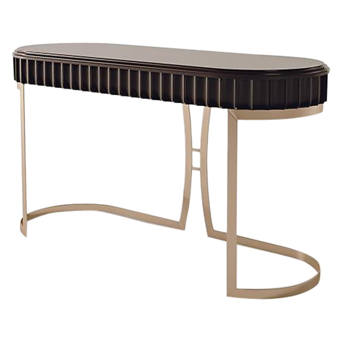 21st Century Carpanese Home Italia Console with Metal Base Modern, 7014 For Sale