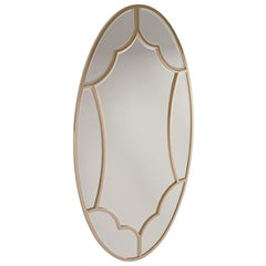 21st Century Carpanese Home Italia Mirror with Wooden Frame Modern, 7129