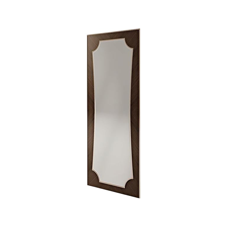 21st Century Carpanese Home Italia Mirror with Wooden Frame Modern, 7135 For Sale