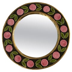 Ceramic Wall Mirror with Fruits and Leave Motif 'circa 1960s', by Mithé Espelt