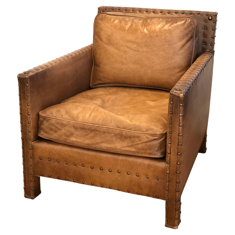 Vintage Ralph Lauren Nailhead Leather Club Chair at 1stDibs