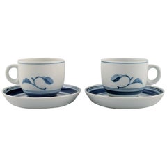 Vintage Two Bing & Grøndahl Corinth Coffee Cups with Saucers, 1970s
