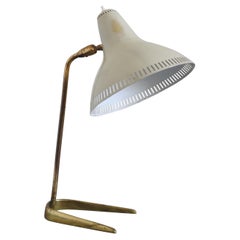 Table Lamp in Brass & Lacquered Aluminum in the Style of Stilnovo, Italy 1950s