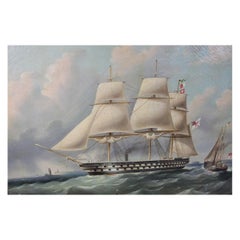 Antique RB Spencer Marine Painting "Invincible"