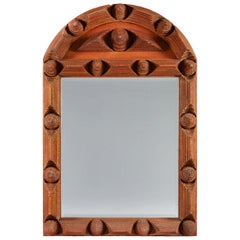A 19th Century Carved Wood Tramp Art Mirror