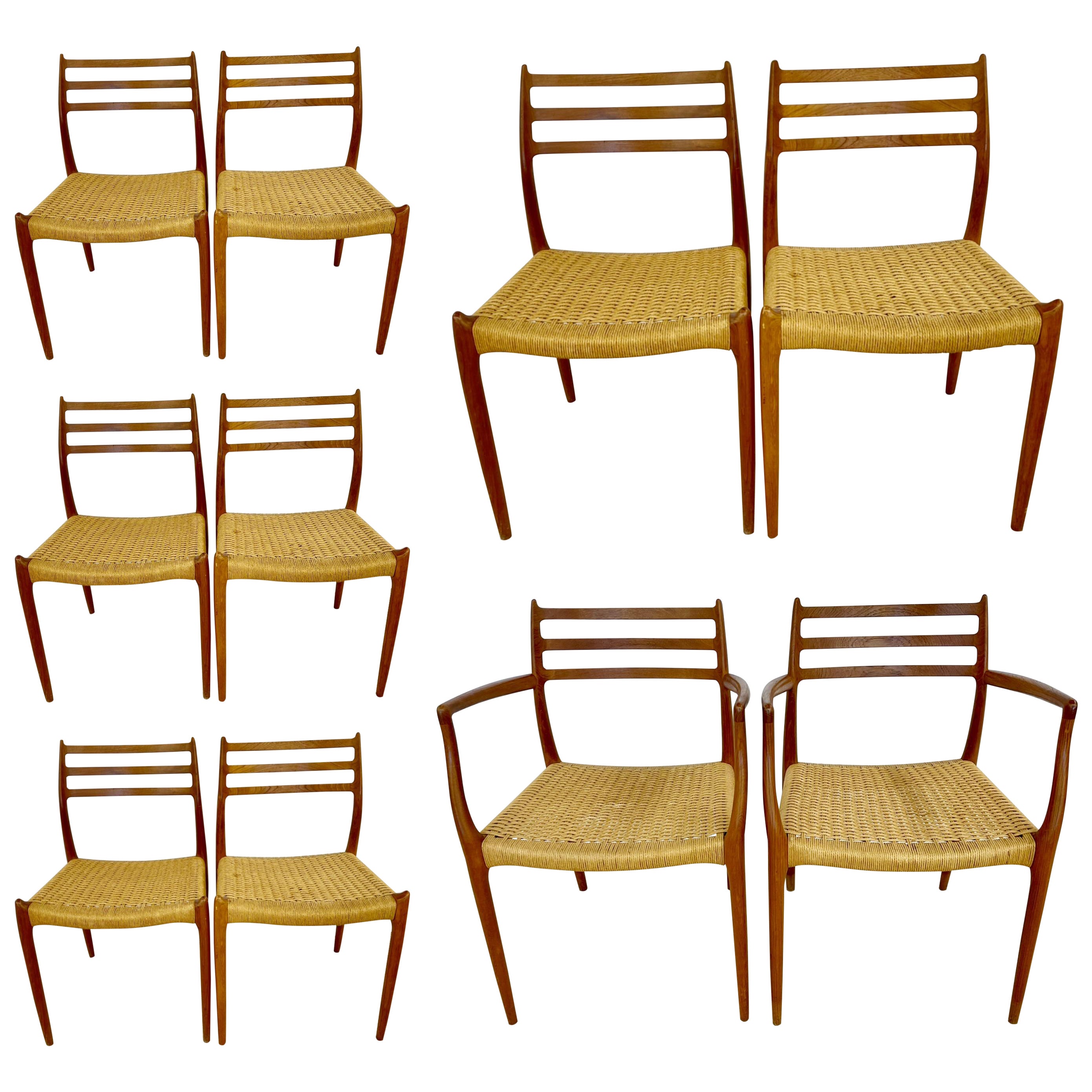 Very Comfortable Set of 10 Mid Century Modern Dining Chairs at 1stDibs