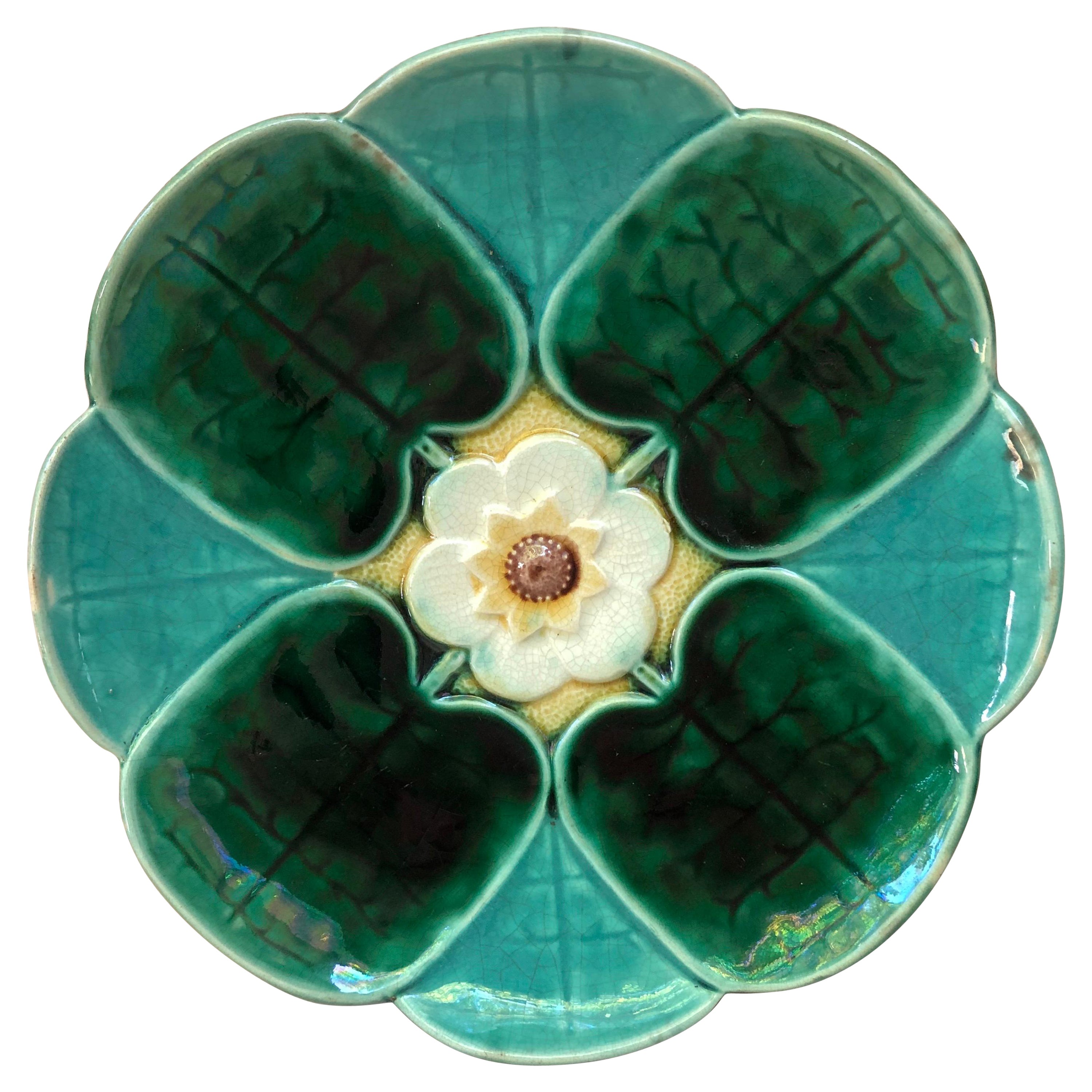 American Majolica Water Lily Plate Etruscan Circa 1890