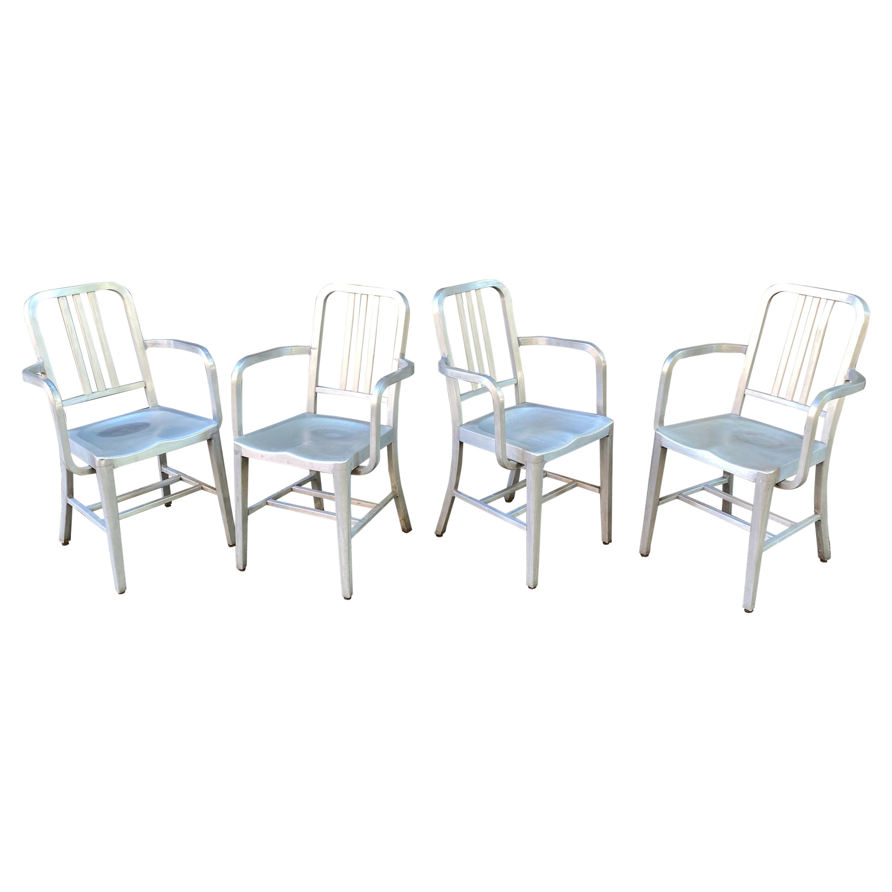 Set of 4 GoodForm Aluminum Armchairs