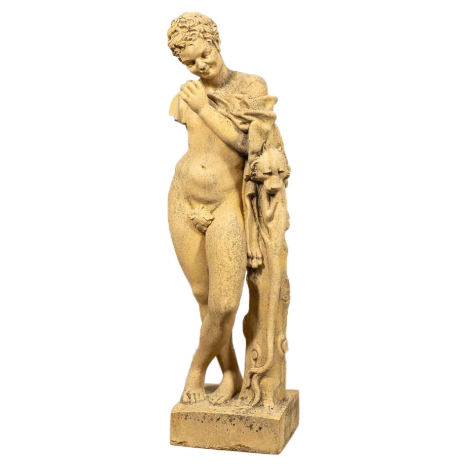 Scultura in pietra da bagno del XIX secolo raffigurante un giovane Ercole