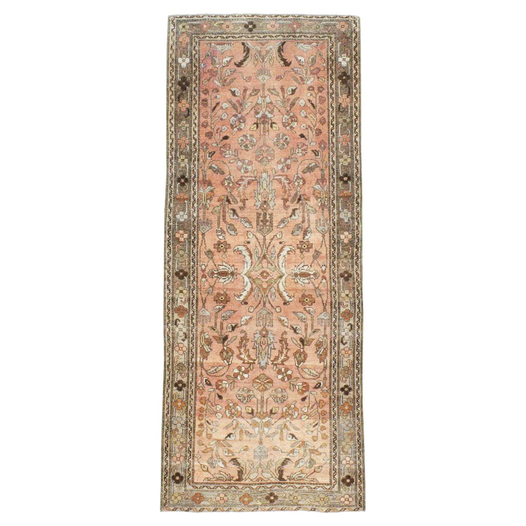 Mid-20th Century Handmade Persian Malayer Small Runner For Sale