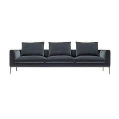 Amura 'Leonard' 3-Seat Sofa in Charcoal Fabric by Emanuel Gargano