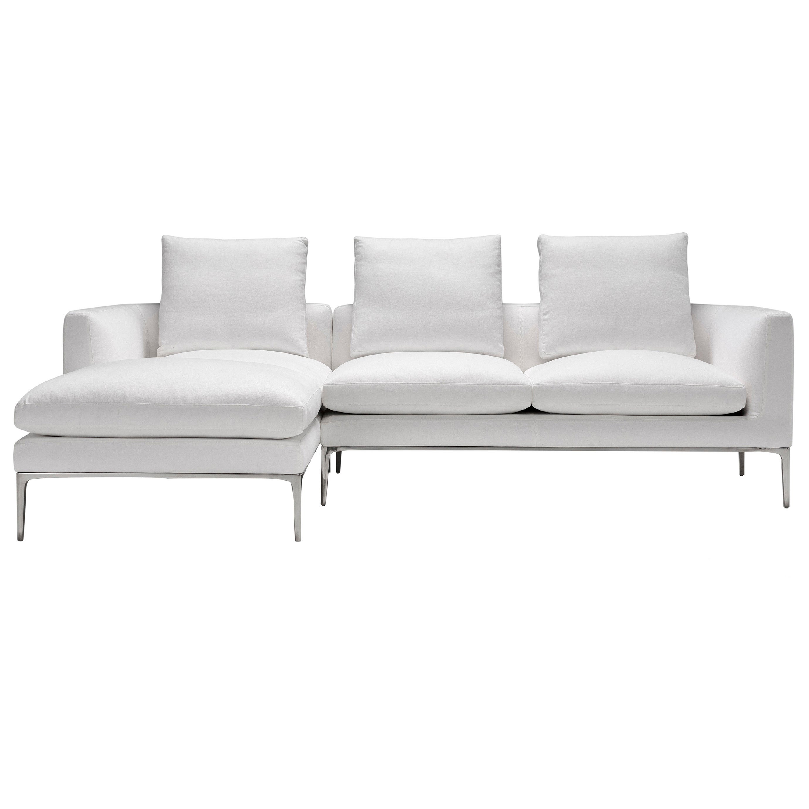 Amura 'Leonard' Chaise Lounge Sofa in White Fabric by Emanuel Gargano For Sale