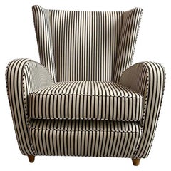 Paolo Buffa Striped Cotton Lounge Chair