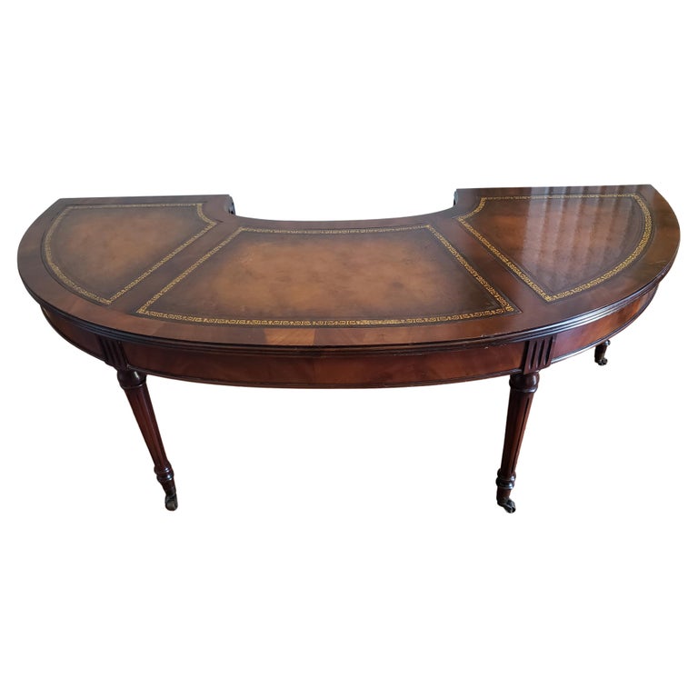 1950s Weiman Attributed Mahogany, Weiman Leather Top Tables