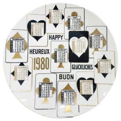 Piero Fornasetti Calendar Porcelain Plate for the Year 1980