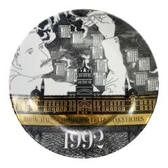 Piero Fornasetti Calendar Porcelain Plate for the Year 1992