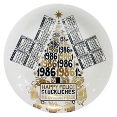 Piero Fornasetti Calendar Porcelain Plate for the Year 1986