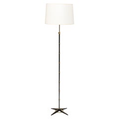 Brass and Lacquered Steel floor lamp by Jacques Adnet, France 1960's