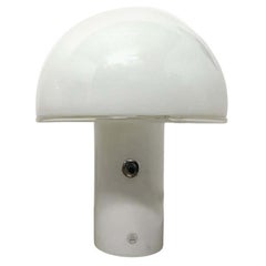 Vetri Murano, rare lampe champignon en verre opaque blanc du milieu du siècle dernier