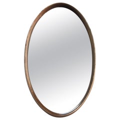 Mid-Century Bronze Finish Oval Wall Mirror After Labarge