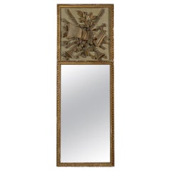 French Louis XVI 18th Century Trumeau Mirror from Provence with Musical Trophy