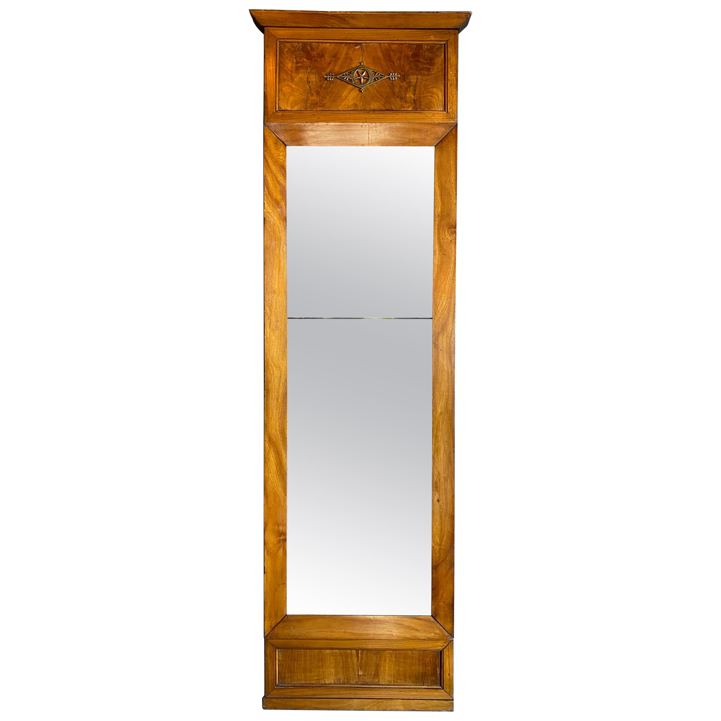 Miroir de pilier Biedermeier allemand du début du XIXe siècle