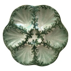 Majolica Seaweeds Oyster Plate Keller et Guerin Saint Clement