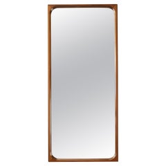 Sculptural Danish Teak Hanging Wall Mirror by Hadsten Traeindustri