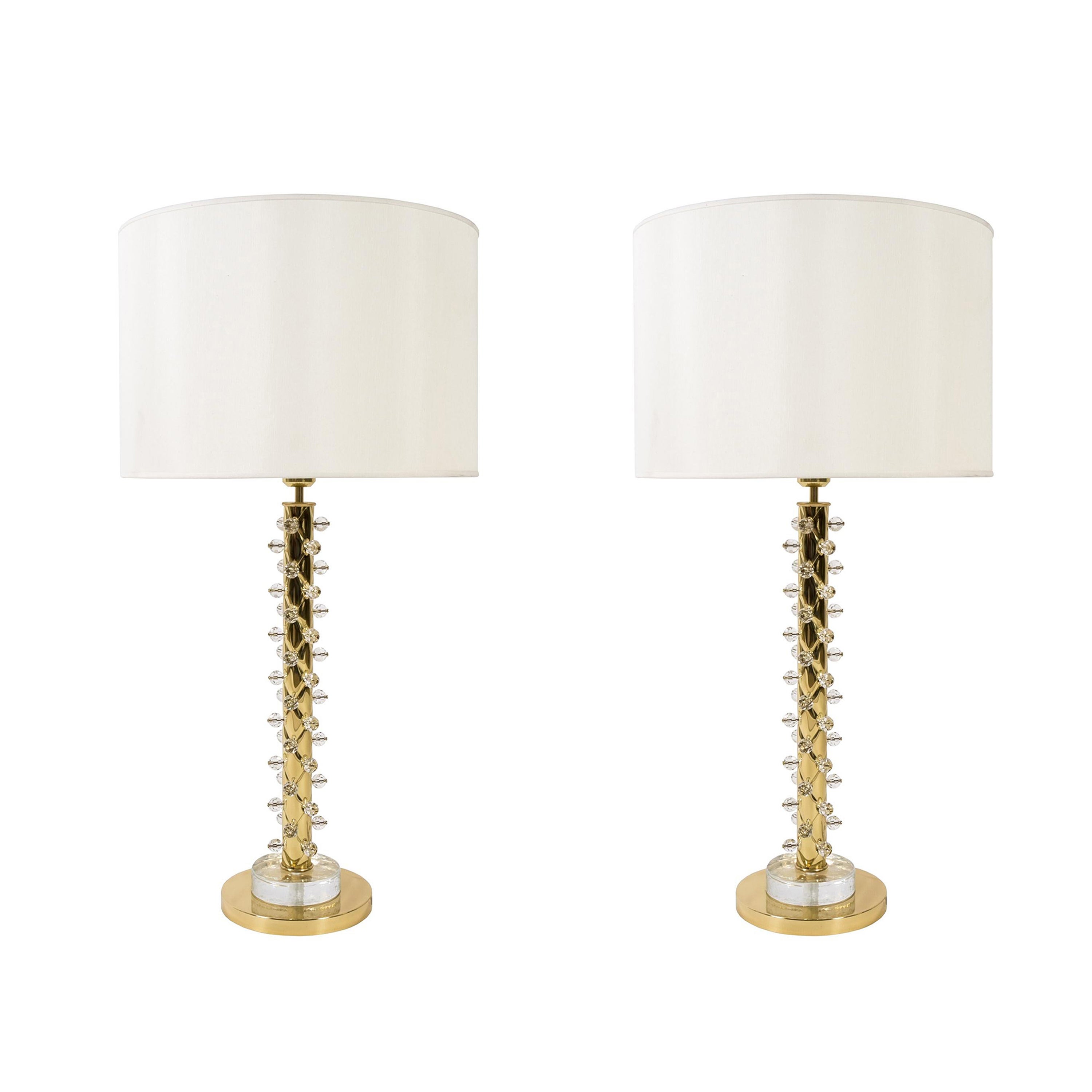 Pair of Cristal Diamants Lamps