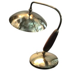 Stilnovo Table Lamp Adjustable Brass Glass Skin 1950 Italy