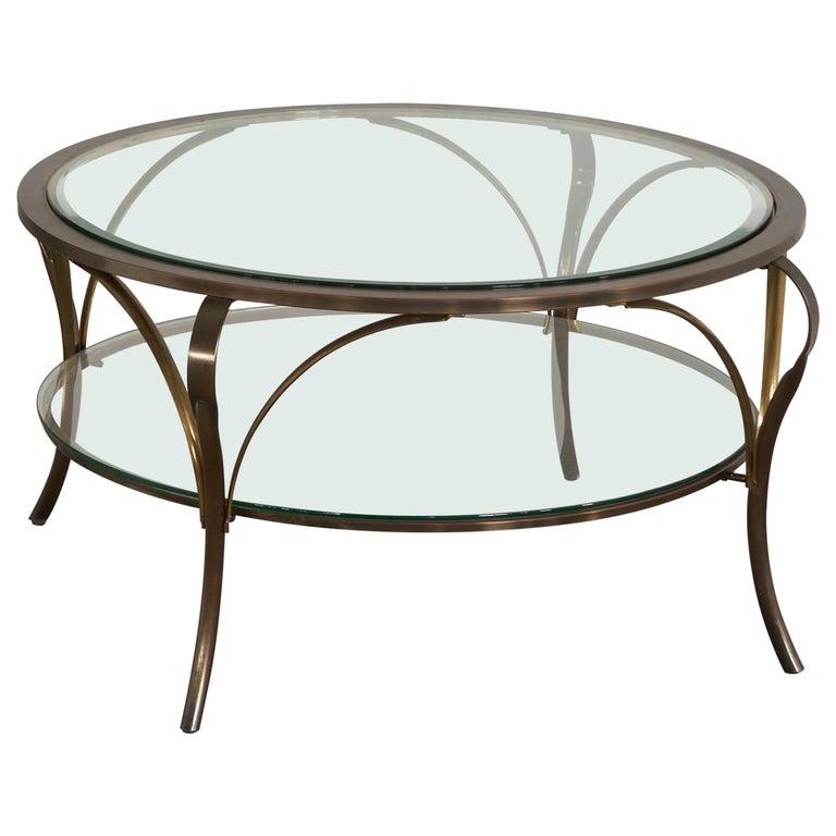 Elegant Coffee Table in Glass and Brass For Sale at 1stDibs
